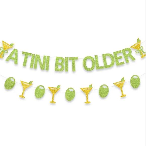 🍸🫒Martini Party Decoration A Tini Bit Older Banner 30th Birthday - Picture 2 of 4